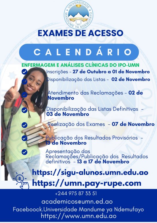 Inscrições - 27 de Outubro a 01 de Novembro