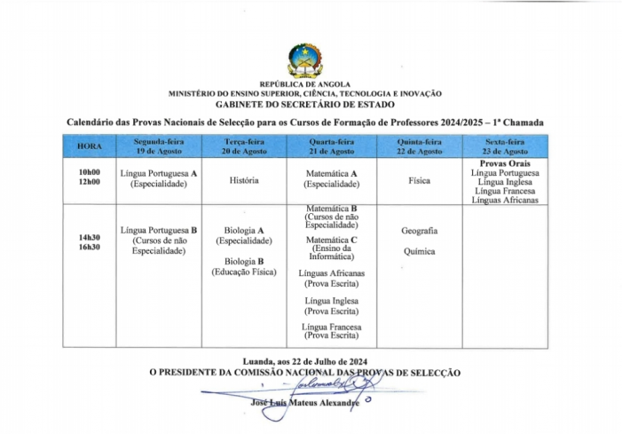 CALENDÁRIO NACIONAL FPROFESSORES