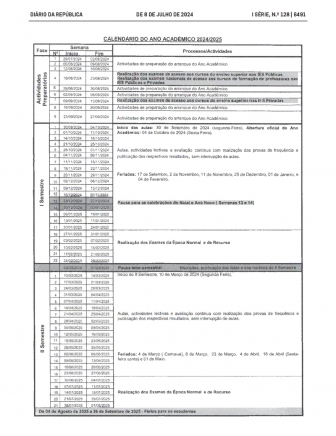 CALENDÁRIO ANO ACADÉMICO 2024-2025