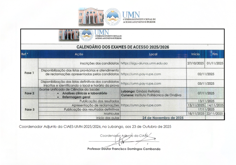 CALENDÁRIO - FASE IPO